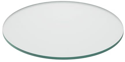 Relaxdays Glass Top, Diameter 30 cm, 8 mm Thick, Tempered Glass Round Glass Panel for Table & Fireplace, Table Top, Transparent