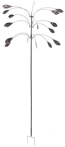 Hilandero de Viento de Metal, Escultura de Viento de Stanwood, Hilandero Triple de Cobre Cinético Impermeable a Prueba de Herrumbre, Hilanderos de Viento Cinéticos de 360