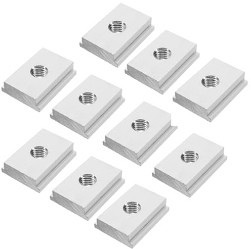 10 Pcs M6 T Slot Nut, T-Track Aluminium Sliding T Nuts Threaded T Track Sliding Nuts T Sliding Nut Block for Woodworking Tool Slot Fastener