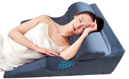 Acid Reflux Kissen zum Schlafen, Seiten-/Rückenschläfer-Keilkissen für postoperative Operationen/Nackenschmerzen, reduziert Müdigkeit, 66 cm breite Schaumstoffkeile für ältere Menschen/Schwangerschaft