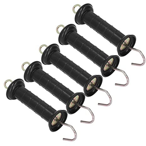 Kikumi Pack of 5 Insulated Electric Fence Handles with Metal Hook for Farm Pasture