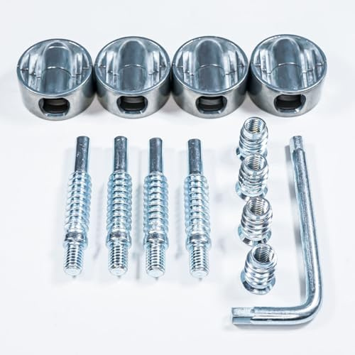 Lot de 5 connecteurs pour meubles excentriques avec boîtier de connexion de 35 mm Longueur du filetage M8 x 55 mm Connecteur avec trou diamètre 35 mm clé hexagonale de 6 mm (kit255)
