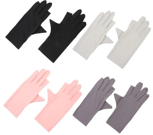 PAMINGONO 4pairs UV Nail Gloves UV Protection Gloves for Gel Manicures for Salon Use and Nail Art Protection
