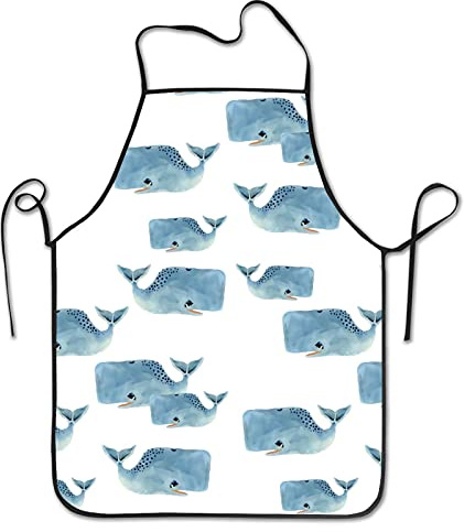 Premium Kochen Schürze Wal-Pod In Blau Arbeitsschürze Unisex Malschürze Personalisiert Grillschürzen Für Bbq Küche