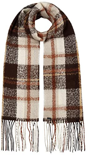 Lipodo Cashmink Fransenschal Check Karomuster Rostfarben Damen Made in Germany Herbst Winter rost One Size