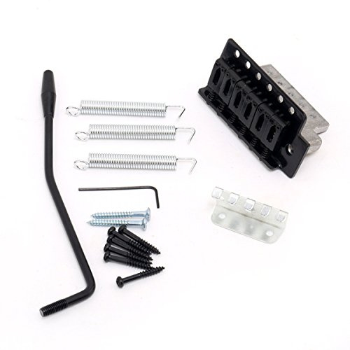 Muuoeou Lizenzierte Gitarre Tremolo Bridge System Set fuer E-Gitarre, schwarz