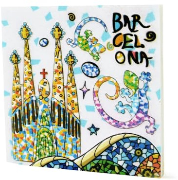 BDM Barcelona-Magnet, Sagrada Familia, Park Güell, Reise-Souvenirs, Gaudí-Mosaik, Dalí-Museum, Barcelona-Souvenir, Modernistische Kunst, Emotionales Geschenk, Dekoration