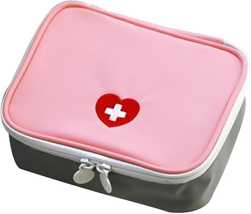 Rosa tragbares Erste-Hilfe-Set, Mini-Notfalltasche, Reisegröße, für Auto, Zuhause, Büro, Reisen, Camping, Sport, Outdoor, Schule, Notfall-Erste-Hilfe-Zubehör und Überlebens-Set