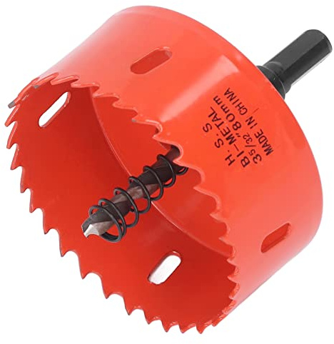 Scie Cloche 80mm HSS avec Ressort Flexible, pour Bois et Métal Doux, Dents Résistantes, Évacuation Efficace des Copeaux