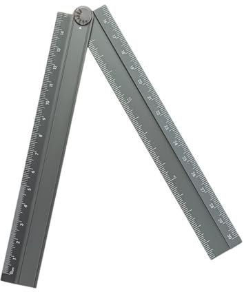 YUPEIUKLI Righelli Dritti Pieghevoli 30 cm, goniometri in Alluminio, Strumento per Angoli Pieghevoli con Scala Trasparente, per architetti e artisti