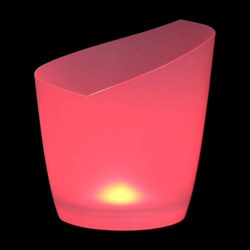 MAGICLULU Seau à Glace Lumineux RGB à Ouverture Inclinée, Grosse Capacité Étanche en Plastique, Multifonctionnel pour Boissons et Vin, sans Batterie, Usage Bar, Restaurant, Soirées