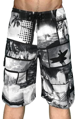Bañadores con Bolsillos Pantalon Corto Cordón para Playa Pantalones Cortos Bañador Hombre Natación Surf Bermudas Largo Rodilla Swim Shorts de Verano Ideal Gimnasio