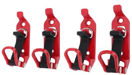 HUSHUI 4PCS Shovel Mount for Roof Rack Zinc Alloy Metal Rubber Axe Clamp Mounting Brackets Kit for Trailers Off Road Trucks Red