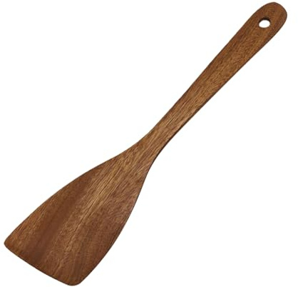 Träspatel - stekspatel matlagningsplatser | Värmebeständiga träspatel utan pinne | Turner platt långt handtag | Non-stick omrörningsklämmor för blandning,