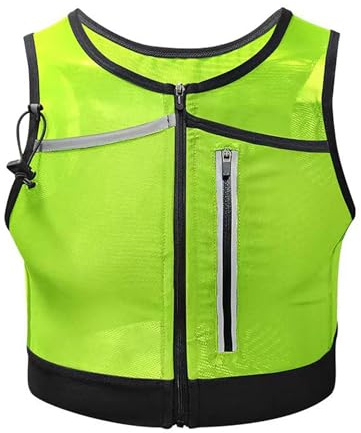 LumiJour Giubbotto Di Sicurezza Per Bambini Ragazzi Ragazze Giubbotto Riflettente Con Tasche A Zip Per Traffico Stradale Ciclismo Verde fluorescente 12-16 anni