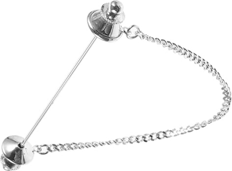 Kragennadel aus Kupfer mit Kette in Silber für Herren | Dekorative Hemdbrosche, Geeignet für Krawatten und Partys, Klassischer Stil, Schonend zur Kleidung