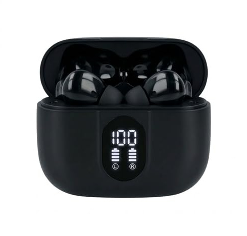 LA CASA DE LAS CARCASAS Auriculares Inalambricos A70 Pro TWS Cascos Inalambricos Bluetooth 5.4 Audifonos Inalambricos HiFi con Pantalla LED Graves Potentes Microfono ENC para Deporte Negro