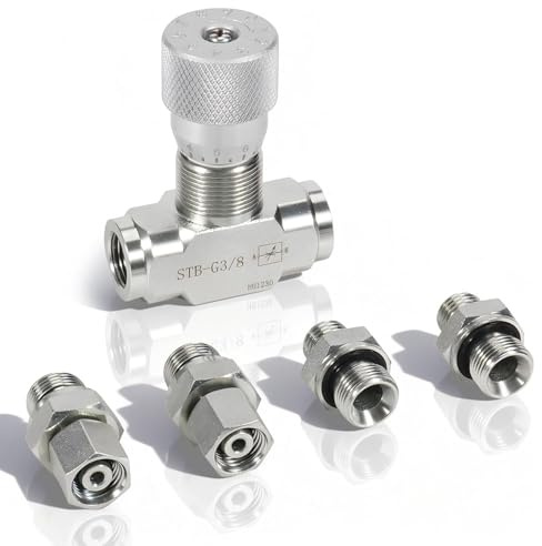 Cryfokt Hydraulik-Durchflussregelventil, Durchflussregelventil für Minibagger, 3/8 Zoll mit M14-Anschluss, Drossel-Rückschlagventil für die Zylinderdrehzahlregelung von 0,8–2 Tonnen