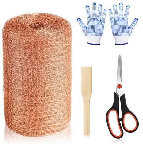 GAIALYST kopparband mot sniglar 12,7 cm x 10 m snigelstaket, snigelskydd upphöjd bädd av dubbelskiktat koppartrådtyg, kopparnät lämpligt för trädgård, snigelskydd och upphöjda sängar