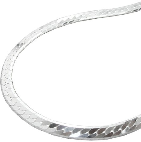 Kette Halskette Silberkette 925 Silber Damen Panzerkette flach für Frauen Länge 50 cm x 3 mm Anhängerkette Silber