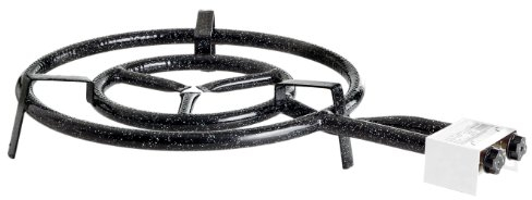 Paella-Gasbrenner mit 2-Brennringen, 50 cm - Leistung 15.5 kW bei 50 mbar Perfekt für Paella Pfannen, Grillplatten, Woks und mehr