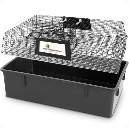 Rugged Ranch Ratinator Live Rat and Mouse Trap Cage, Humane Multi Catch Rodent Control - Indoor or Outdoor Large Metal Wire Catcher with Dual Door for Rats and Mice