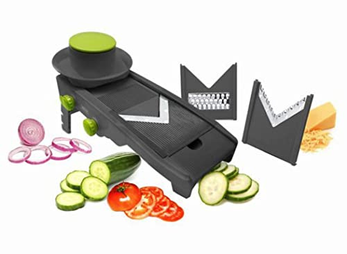 NERTHUS FIH 321 Mandolino di Taglio en V, PP, ABS, S, Silicone e Pom, Grigio/Verde