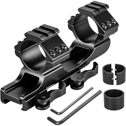 Lunette de Visée Anneau de Montage à Double Tube Haut Profile 1 25.4mm/30mm Scope Ring Mount Détachement Rapide 20mm Picatinny Rail