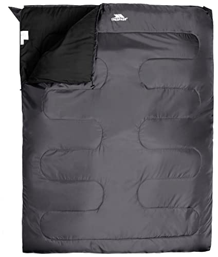 Trespass Unisex CATNAP 3 säsong dubbel sovsäck, vattenavvisande 180 x 140 cm, granit