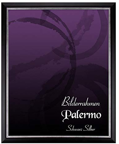 BIRAPA Palermo Bilderrahmen 100x140 cm Schwarz Silber - Silberner Bilderrahmen, Bilderrahmen Antik, Bilderrahmen Vintage