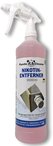 PandaCleaner Nikotin Entferner Reiniger - 1000ml Nikotin Reiniger für Fenster Türen aus Kunststoff - Bio-Rußentferner