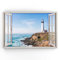 Estika - Cuadros de lienzo con vistas a la ventana - faro, mar - 120 x 80 cm - 1 pieza murales, cuadro sobre lienzo, decoración moderna para salón dormitorio - cuadros paisajísticos naturales -