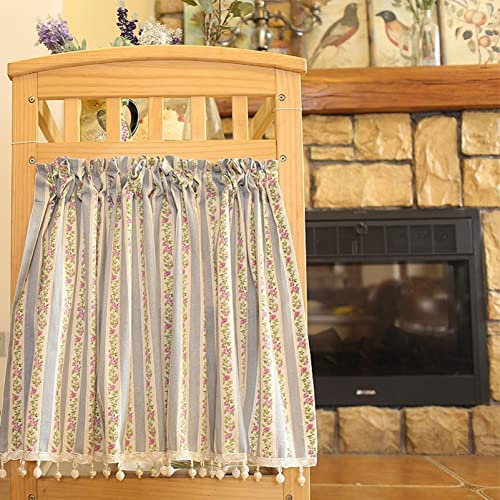 Izielad Tenda da Cucina con Motivo Floreale - Bistrot, Stile Country per Piccola Finestra 140x80cm