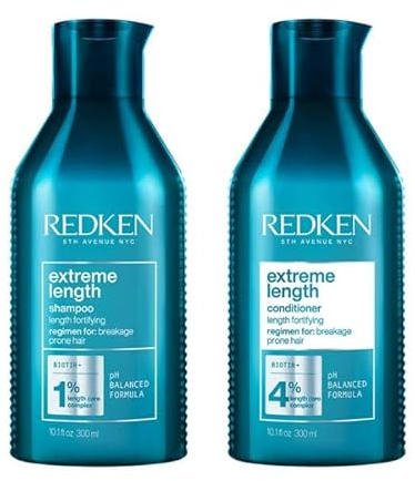 Redken Pflegeset für lange und starke Haare, Anti Haarbruch, Mit Biotin, Extreme Length 300 ml & Conditioner 300 ml