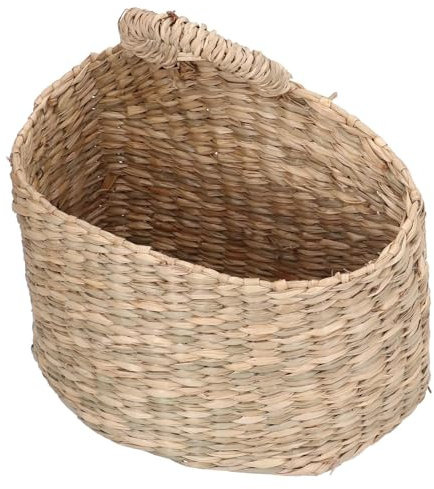 Cesto da parete intrecciato, cesto di fiori appeso all'aperto, decorativo in seagrass per la porta d'ingresso, da parete per il soggiorno, la camera da letto, il bagno e l'ingresso