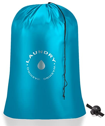 Romon Sac à Linge de Rangement Sale Voyage, Grands, Blanchisserie, Pliables, Avec Cordon de Serrage - Bleu 60 * 85cm