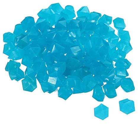 sourcing map Lot de 100 galets phosphorescents de 10 à 15 mm pour décoration de jardin, plantes en pot, aquarium Bleu foncé