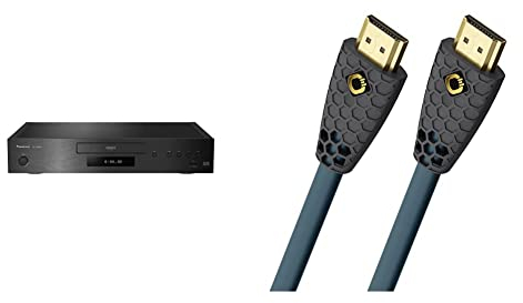 Panasonic DP-UB9004 UHD Blu-ray Player schwarz & Oehlbach Flex Evolution HDMI-Kabel - Patent Knickschutz - 8K Ultra High-Speed - 8K FUHD 60Hz 4320p / 4K 120Hz 2160p - 48Gbit/s - 1,5m