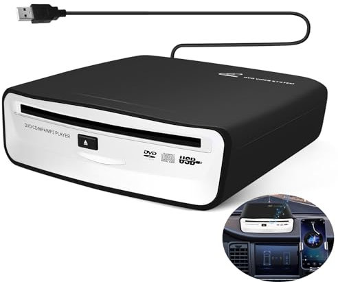 Smallterm External Universal CD Player for Car - Portable CD Player with Extra USB Extension Cable, Plugs into Car USB Port,Laptop,TV, Computer for Android 4.0 and Above Navigation