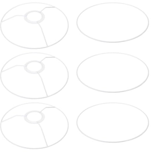 PATIKIL 8 E26 E27 Lampenschirm Ring Gestell mit Europäischer Installateur 3 Pack Lampenschirm Halter Draht Rahmen Heimwerker Trommelring für Tisch Stehlampe Weiß | Mit europäischem Installer, Lampenschirm, Halterung, Draht, Rahmen, DIY, Trommel, Ring für Tisch, Boden, Lampe