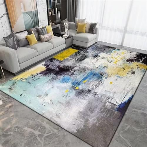 RUGMRZ Webteppich Outdoor Teppich Balkon grau-Blaue Wohnaccessoires für das Wohnzimmer können viele Jahre verwendet Werden und sind verschleißfest Betten 100X200CM