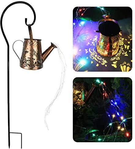 2 regaderas solares de mariposa, regaderas solares | Luces solares para regadera, lámparas de mariposa, luces de patio, acentos solares de metal para jardín