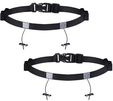 2er-Pack mit Reflektierendem Startnummernband,Startnummernband Triathlon | Man kann eine Trinkflasche mitnehmen; eignet sich für Langstreckenläufe wie Marathon und Triathlon