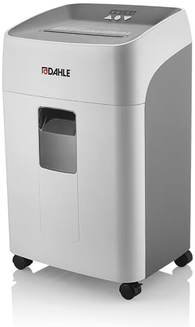 Dahle 504P Deskside, destructeur de documents P-5 de grande capacité, moteur puissant pour 15 feuilles, durée de fonctionnement prolongée, bac extractible, sans bourrage pour la maison et le bureau.