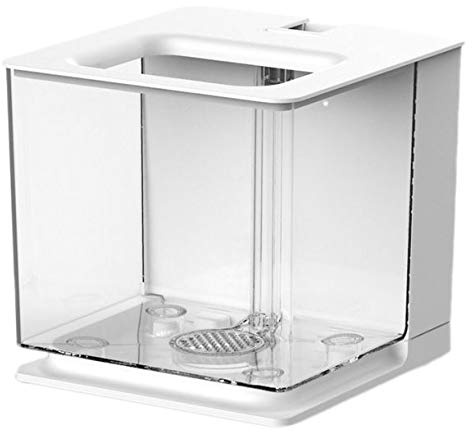 BGFAVCV Aquarium Easy to Change Water Acrylic Plastic Self-Cleaning Small Fish Tank (White)