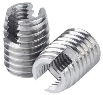 Inserts filetés autotaraudeurs, 2-20 pièces M2 à M16 302 Type en acier inoxydable galvanisé Insert de réparation de filetage en métal Insert de filetage autotaraudeur Vis à fente(Silver,M2xM4.5x6mm(20
