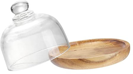 Warmhm Alzata Per Torta Piccola Con Coperchio in Vassoio Per Torta in Legno Con Coperchio Per Feste