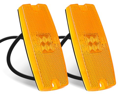 Yinaolan 2 Pack Begrenzungsleuchte Amber 12V 24V LED Umrissleuchte Gelb Bernstein Positionsleuchte mit E-Prüfzeichen für LKW, Pkw-Anhänger, Wohnwagen, Kfz, Traktor