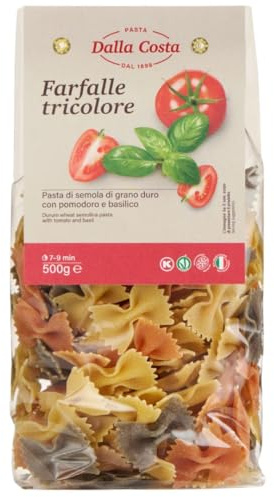 Dalla Costa Farfalle Tricolore Med Tomat Och Basilika, Spara Förpackning 12x500g