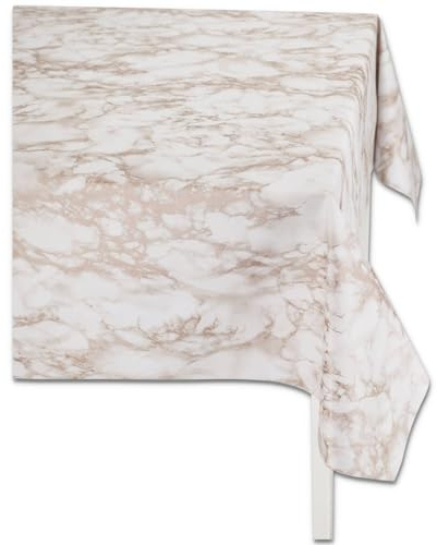 Casatessile Laminerad bordsduk Italiensk marmoreffekt vaxad duk, fläckbeständig, vattentät - Beige, Maxi 140 x 360 cm.